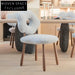 Luxurious Teddy Fabric Dining Chair with Solid Wood Legs for Modern Homes
