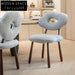 Luxurious Teddy Fabric Dining Chair with Solid Wood Legs for Modern Homes