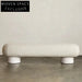 Luxurious Teddy Fabric Upholstered Ottoman Bench Sofa for Bedroom Living Room
