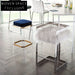 Luxurious Transparent Acrylic Bar Stool with High-Elastic Upholstered Fabric Seat