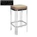 Luxurious Transparent Acrylic Bar Stool with High-Elastic Upholstered Fabric Seat