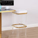 Luxurious Transparent Acrylic Bar Stool with High-Elastic Upholstered Fabric Seat