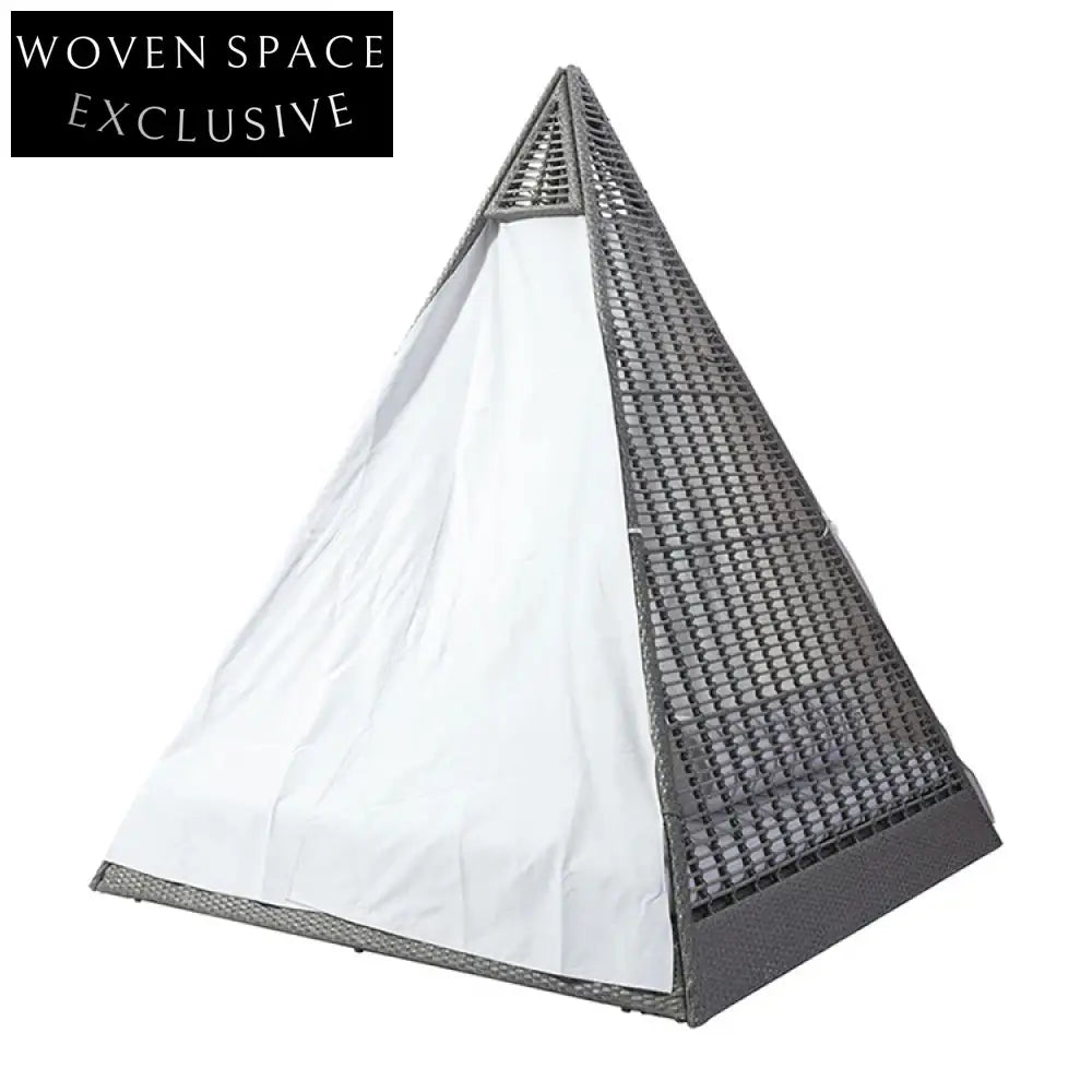 Luxurious Triangle Rattan Outdoor Daybed with Sun Protection Canopy