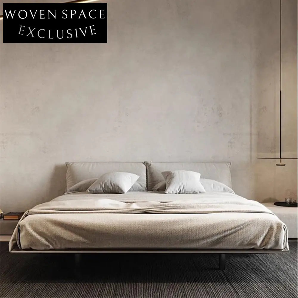 Luxurious Tufted Boucle Fabric King Size Upholstered Bed Frame