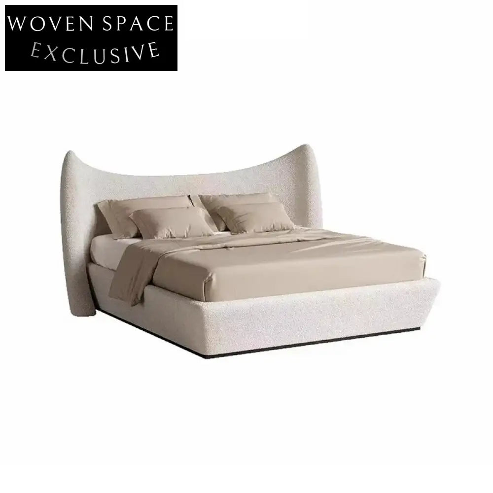 Luxurious Upholstered King Size Bed, Modern Fabric Design for Master Bedroom