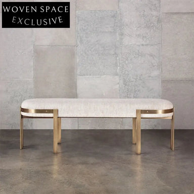 Luxurious Upholstered Stainless Steel Ottoman Bench for Modern Living Rooms