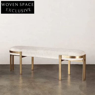 Luxurious Upholstered Stainless Steel Ottoman Bench for Modern Living Rooms