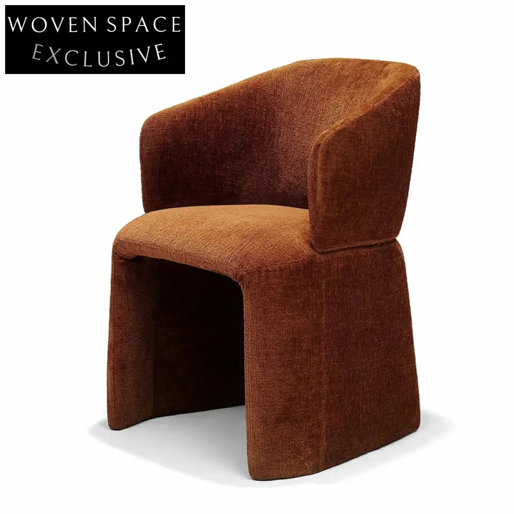 Luxurious Velvet Fabric Dining Chair with Curved Back and Comfortable Armrests