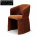 Luxurious Velvet Fabric Dining Chair with Curved Back and Comfortable Armrests