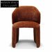 Luxurious Velvet Fabric Dining Chair with Curved Back and Comfortable Armrests
