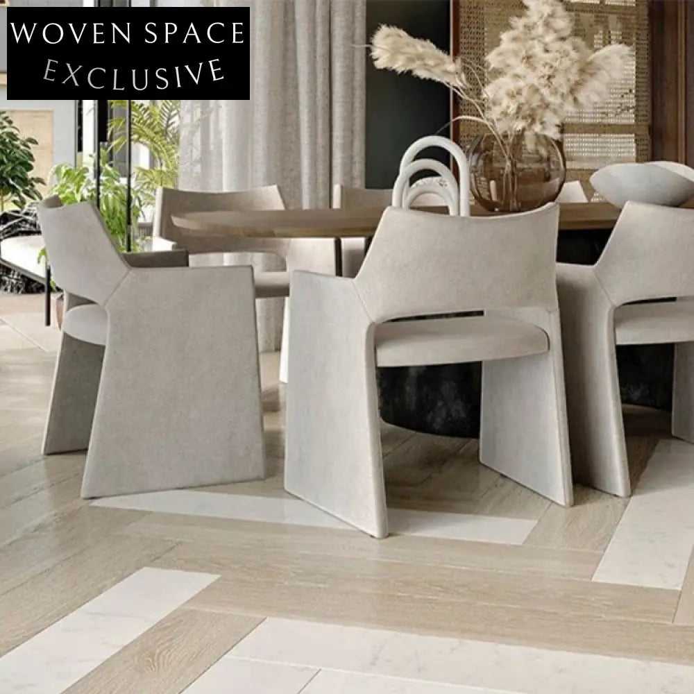 Luxurious Velvet Fabric Dining Chair with Solid Wood Frame Modern Design