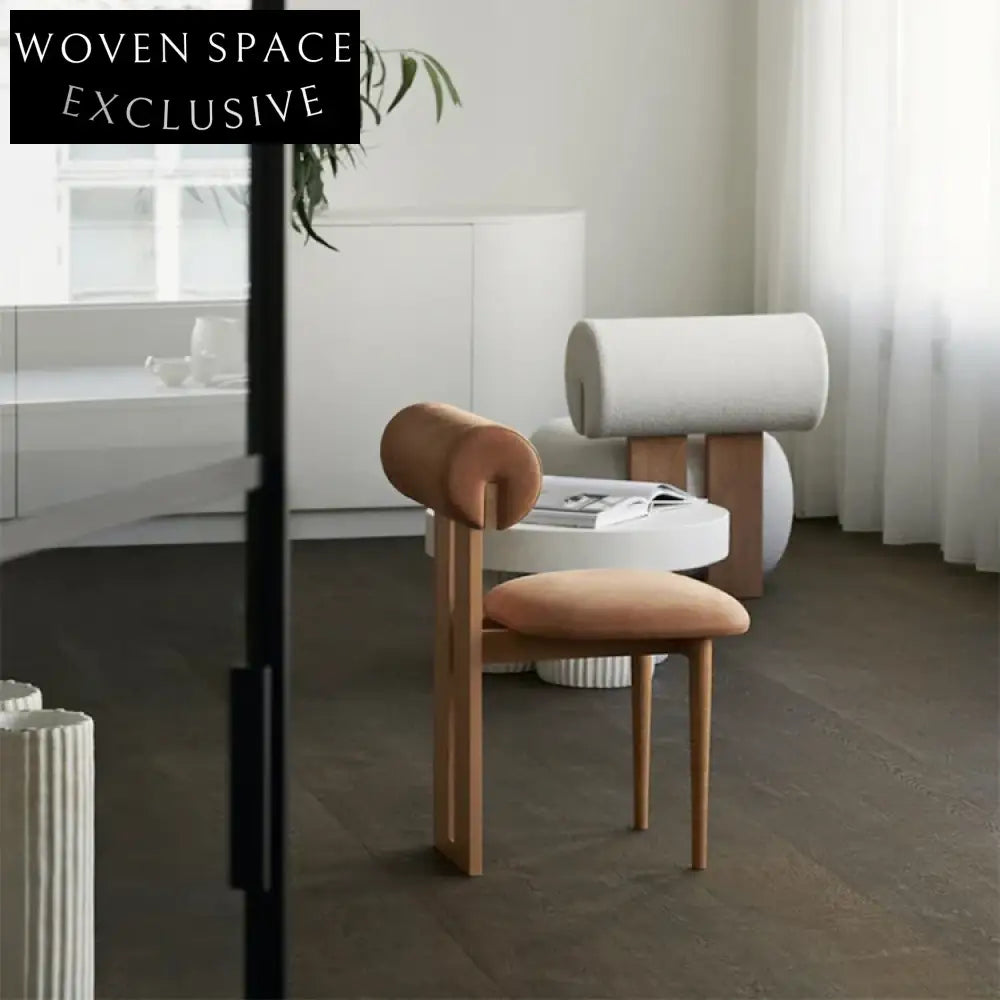 Luxurious Velvet Fabric Dining Chair with Solid Wooden Legs, Modern Nordic Design