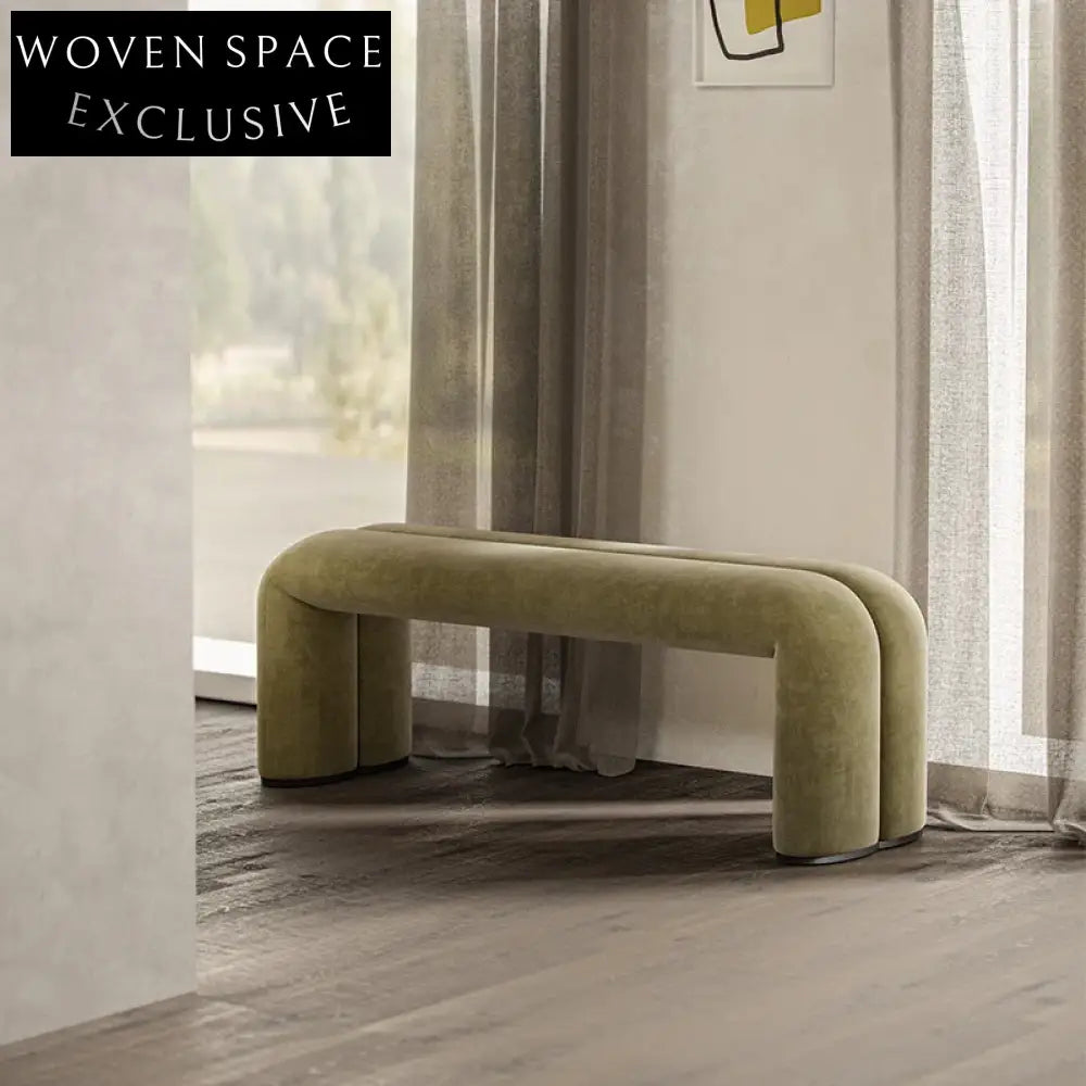 Luxurious Velvet Fabric Long Ottoman Bench for Modern Bedroom and Hotel Decor