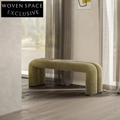 Luxurious Velvet Fabric Long Ottoman Bench for Modern Bedroom and Hotel Decor