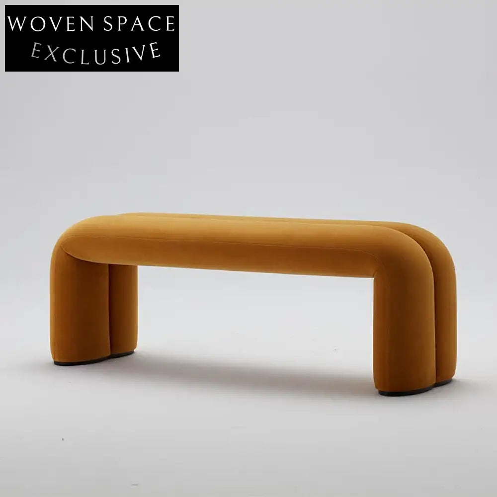 Luxurious Velvet Fabric Long Ottoman Bench for Modern Bedroom and Hotel Decor