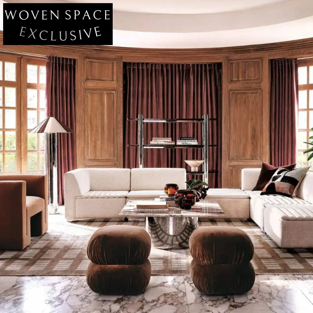 Luxurious Velvet Fabric Modern Living Room Sofa – Comfortable Three-Seat Couch