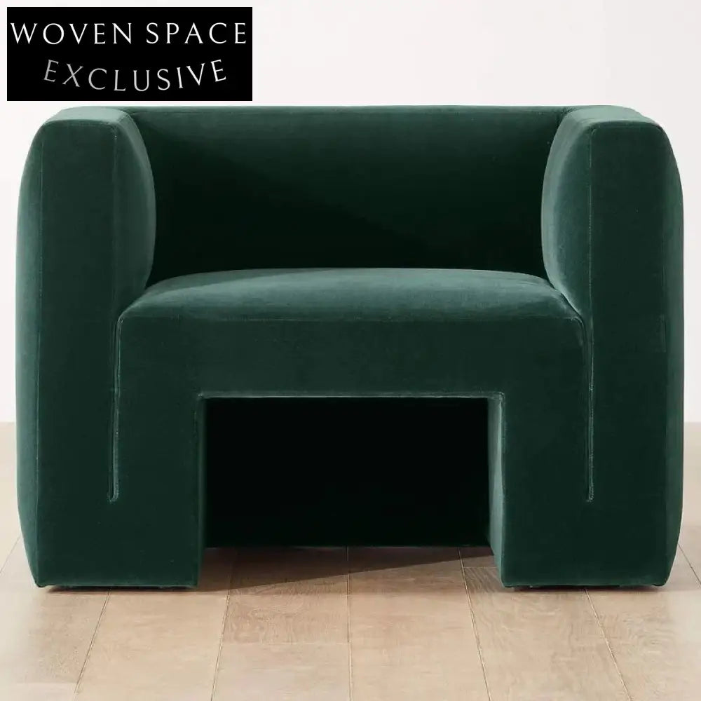 Luxurious Velvet Fabric Modern Living Room Sofa – Comfortable Three-Seat Couch