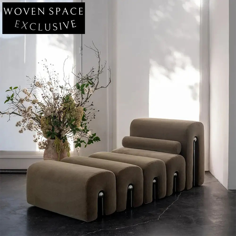 Luxurious Velvet Floor Accent Chair: Modern Single Seat Lounge Sofa for Living Room