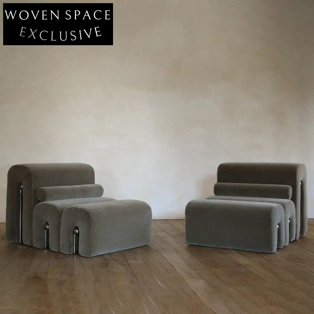 Luxurious Velvet Floor Accent Chair: Modern Single Seat Lounge Sofa for Living Room