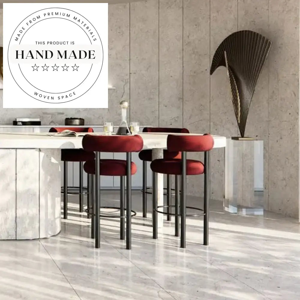 Luxurious Velvet Italian Style Counter Bar Stool for Modern Kitchens