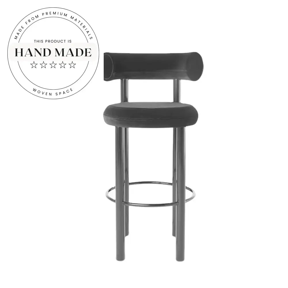 Luxurious Velvet Italian Style Counter Bar Stool for Modern Kitchens