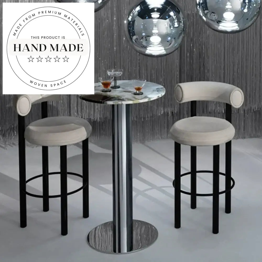 Luxurious Velvet Italian Style Counter Bar Stool for Modern Kitchens