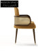 Luxurious Velvet Rattan Dining Chair with Solid Wood Legs for Modern Spaces