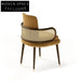 Luxurious Velvet Rattan Dining Chair with Solid Wood Legs for Modern Spaces