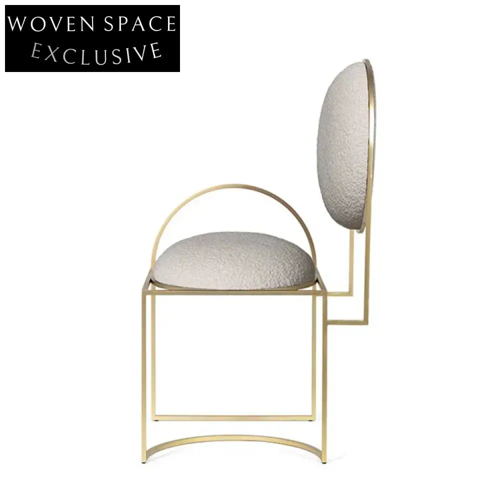 Luxurious Velvet Round Back Accent Chair Gold Metal Frame Living Room