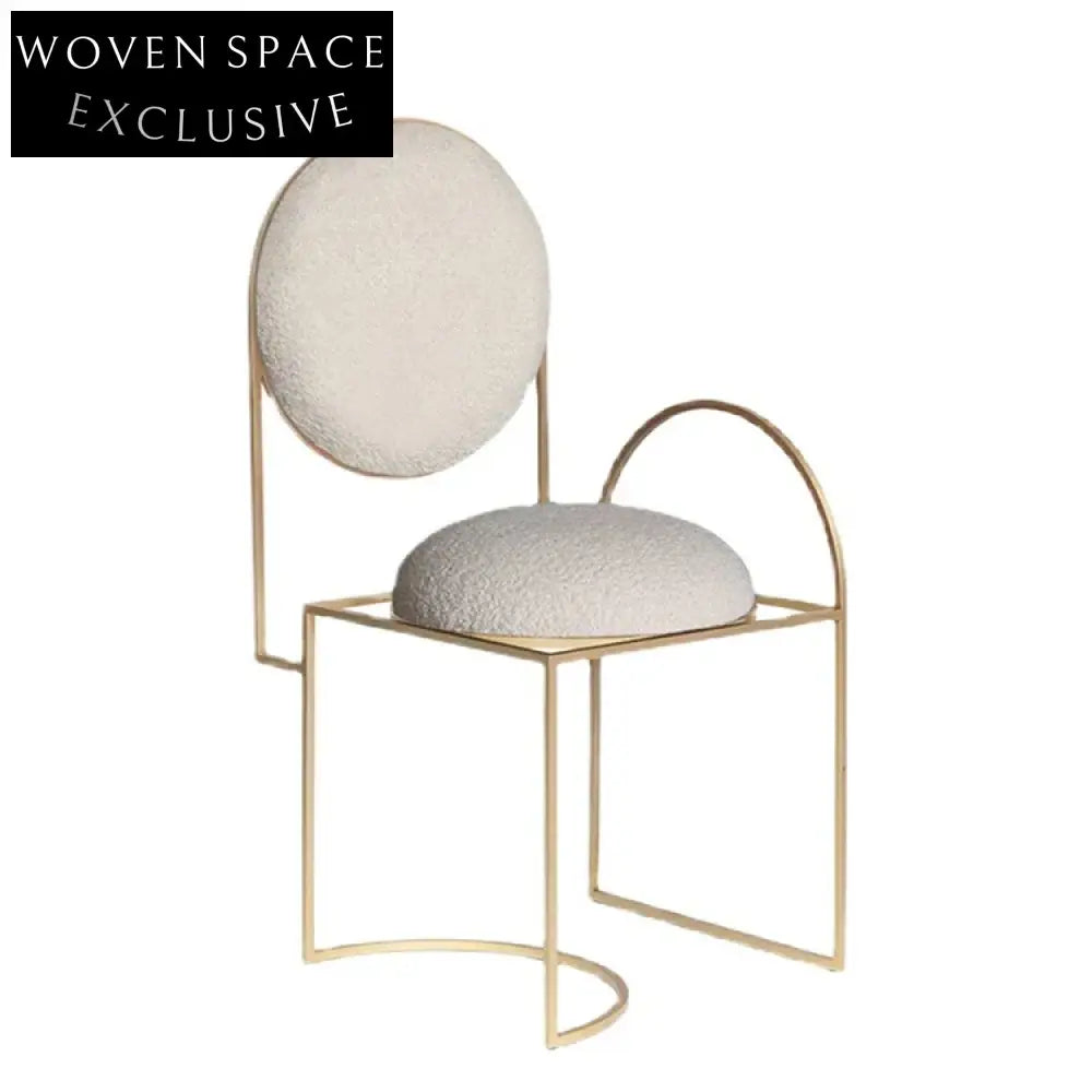 Luxurious Velvet Round Back Accent Chair Gold Metal Frame Living Room