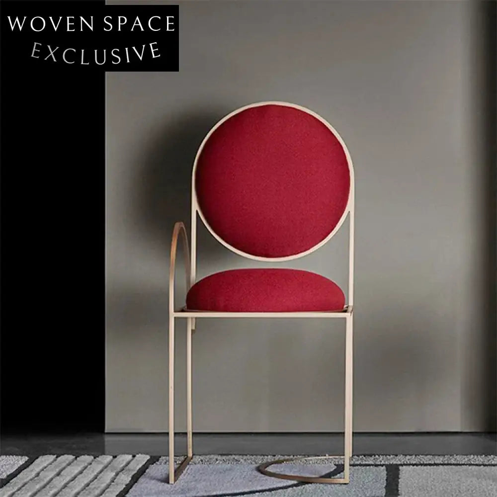 Luxurious Velvet Round Back Accent Chair Gold Metal Frame Living Room