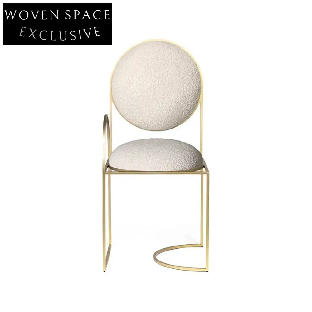 Luxurious Velvet Round Back Accent Chair Gold Metal Frame Living Room