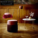 Luxurious Velvet Round Ottoman Foot Stool with Macrame Detail for Modern Homes