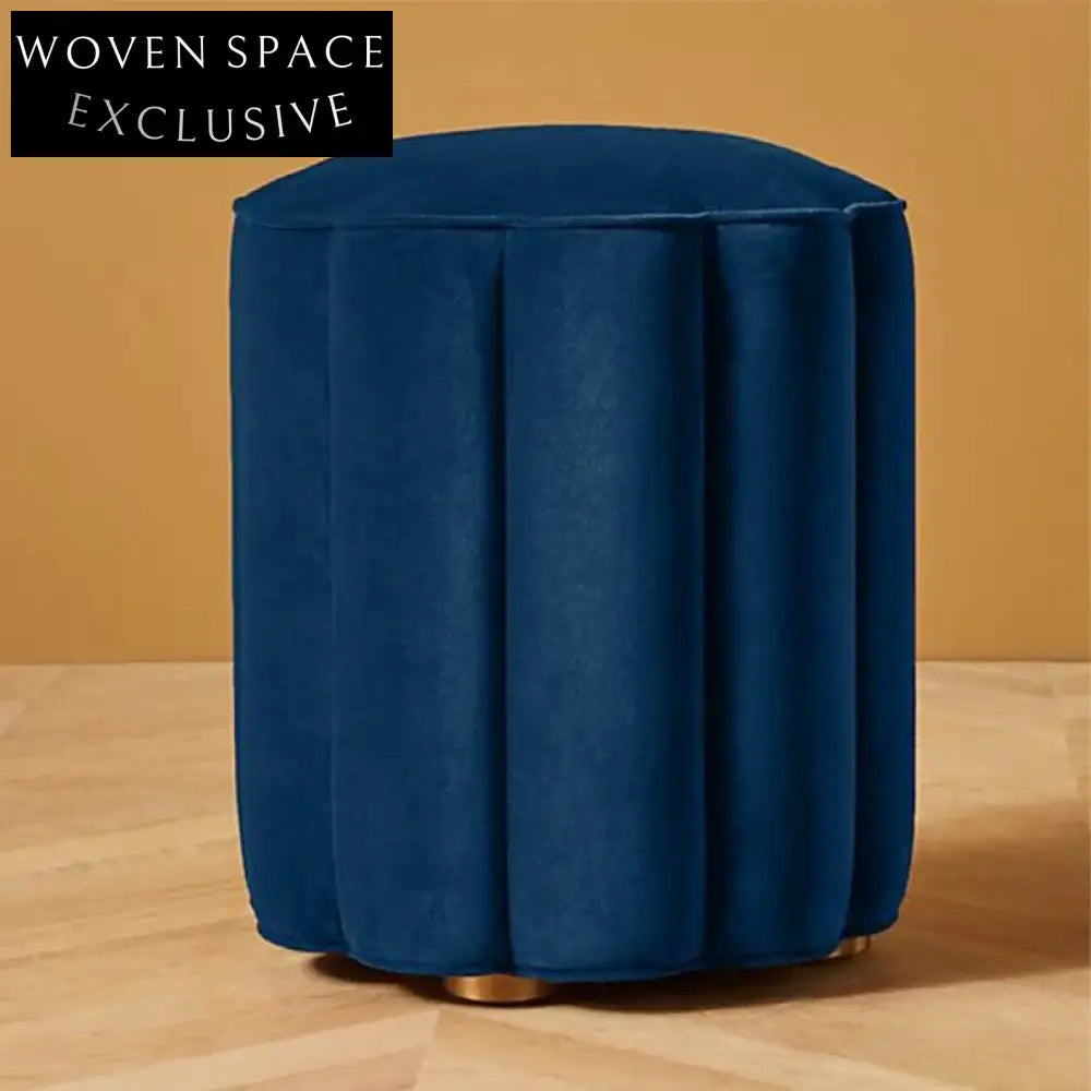 Luxurious Velvet Round Ottoman Stool for Stylish Living Room Decor