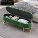 Luxurious Velvet Storage Bench: Modern Metal Leg Ottoman for Bedroom & Living Room
