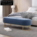 Luxurious Velvet Storage Bench: Modern Metal Leg Ottoman for Bedroom & Living Room