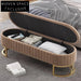 Luxurious Velvet Storage Bench: Modern Metal Leg Ottoman for Bedroom & Living Room