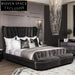 Luxurious Velvet Tufted High Headboard Bed Frame for Elegant Bedroom Decor