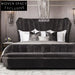 Luxurious Velvet Tufted High Headboard Bed Frame for Elegant Bedroom Decor