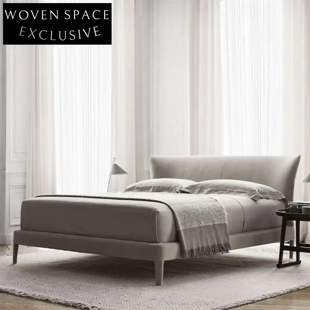 Luxurious Velvet Upholstered Bed, Modern Metal Legs, King Queen Sizes, Bed