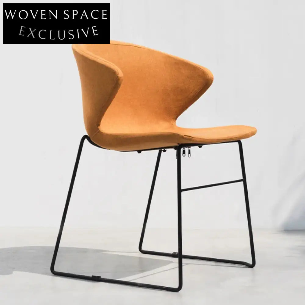 Luxurious Velvet Upholstered Metal Frame Cafe Restaurant Home Dining Chair