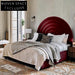 Luxurious Velvet Upholstered Modern Minimalist King Size Platform Bed
