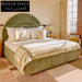 Luxurious Velvet Upholstered Modern Minimalist King Size Platform Bed