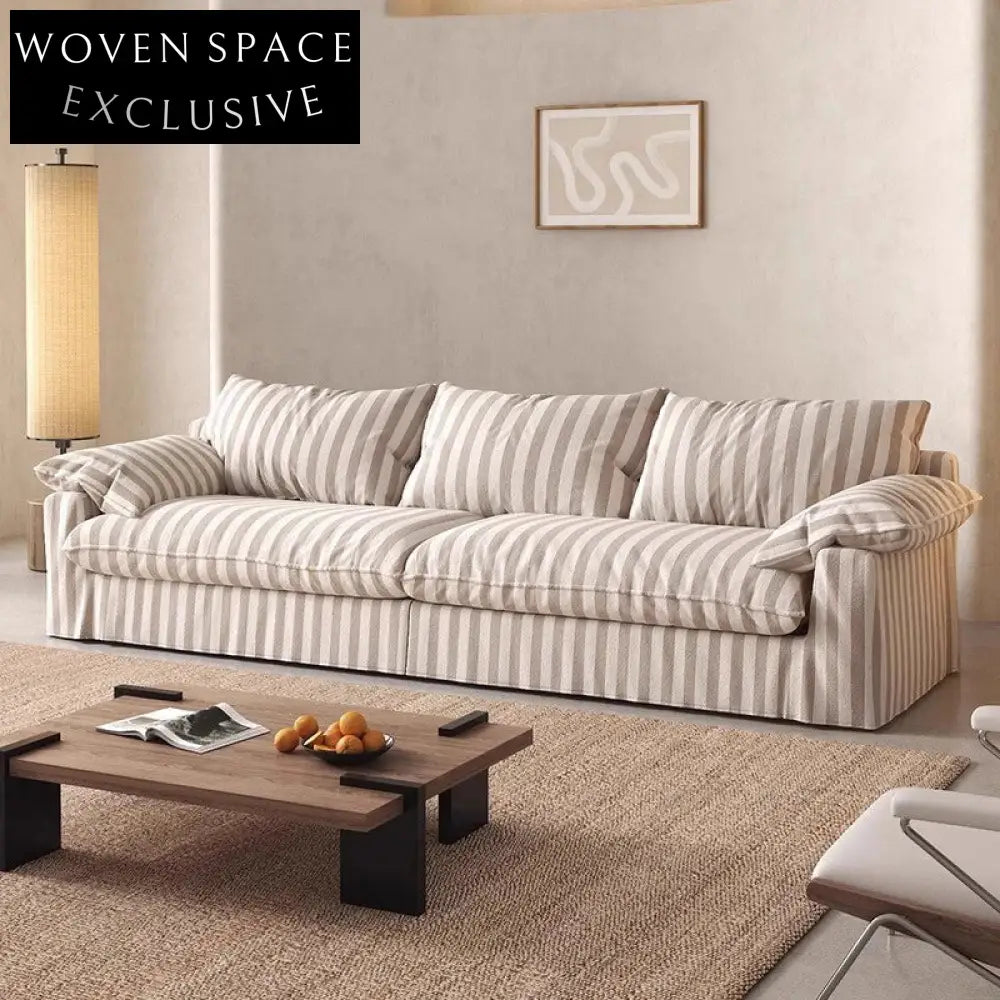 Luxurious Wabi Sabi Linen Feather Down Sectional Sofa for Comfort
