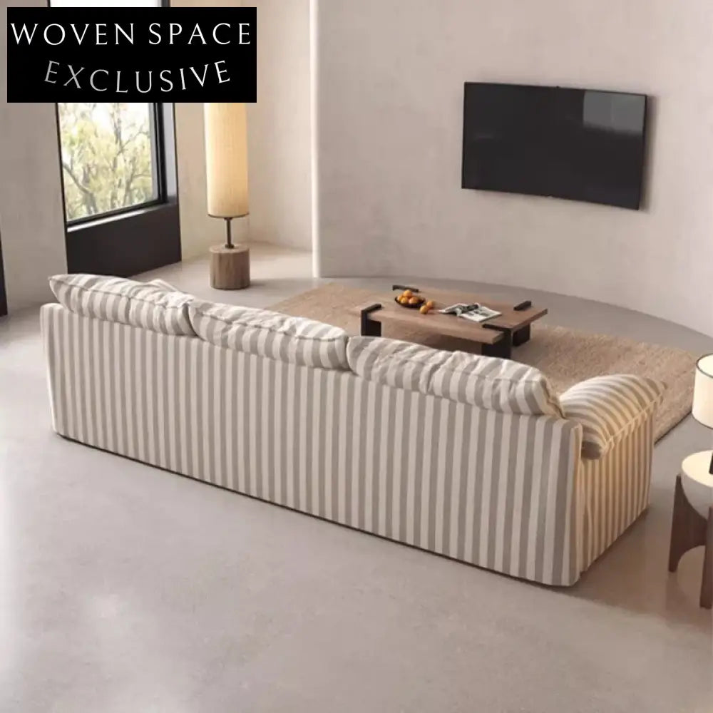 Luxurious Wabi Sabi Linen Feather Down Sectional Sofa for Comfort