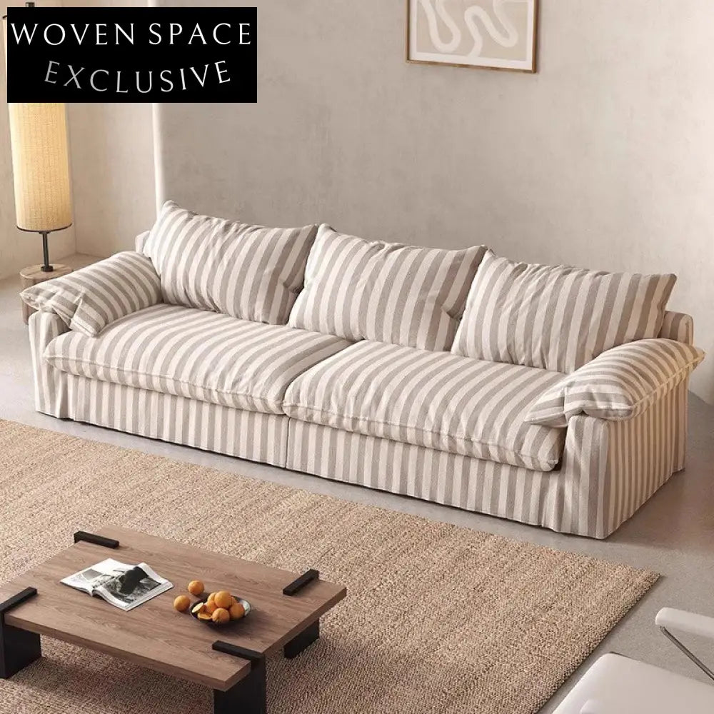 Luxurious Wabi Sabi Linen Feather Down Sectional Sofa for Comfort