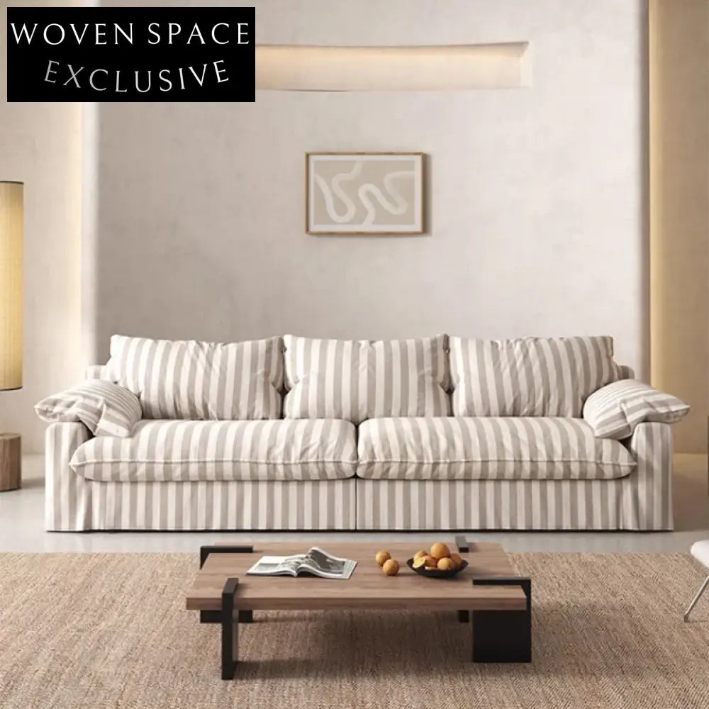 Luxurious Wabi Sabi Linen Feather Down Sectional Sofa for Comfort