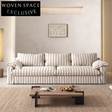 Luxurious Wabi Sabi Linen Feather Down Sectional Sofa for Comfort