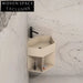 Luxurious Wall-Hung Solid Surface Stone Bathroom Basin - Modern Italian Design Cream
