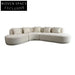 Luxurious White Boucle Upholstered L-Shape Sectional Sofa Chaise for Modern Living